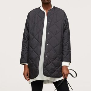 Mango Black Quilted Puffer Jacket